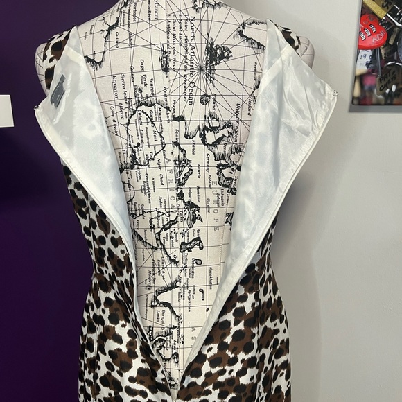 Ann Taylor Sleeveless Silk Animal Print Dress - Picture 7 of 9